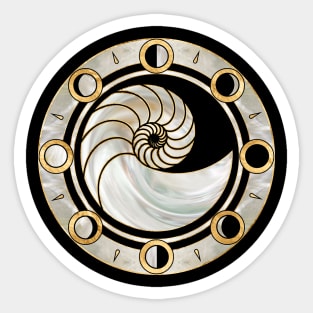 Nautilus Shell - Phases of the moon Sticker